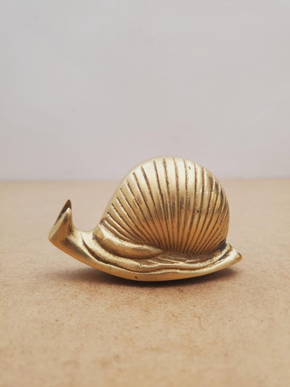 vintage antique pure brass hand - carved snail pure brass snail, animal ,